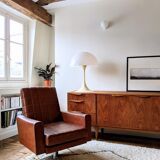 Swivel armchair skai and chrome 60s