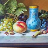 Original oil on canvas signed by Antonio De Giovan, classical still life.
