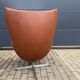 2 vintage Fritz Hansen Egg Chairs in cognac leather, in like-new condition.