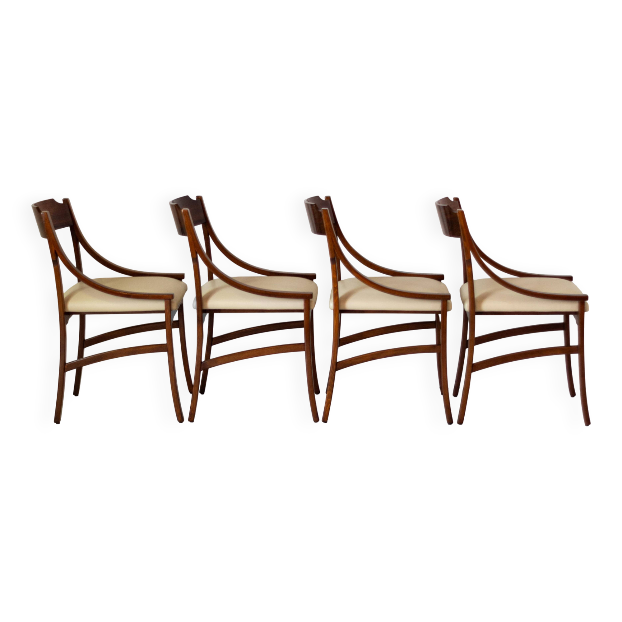 Mid-Century Modern Cavatorta Wood Dining Chairs, Italy 1960s