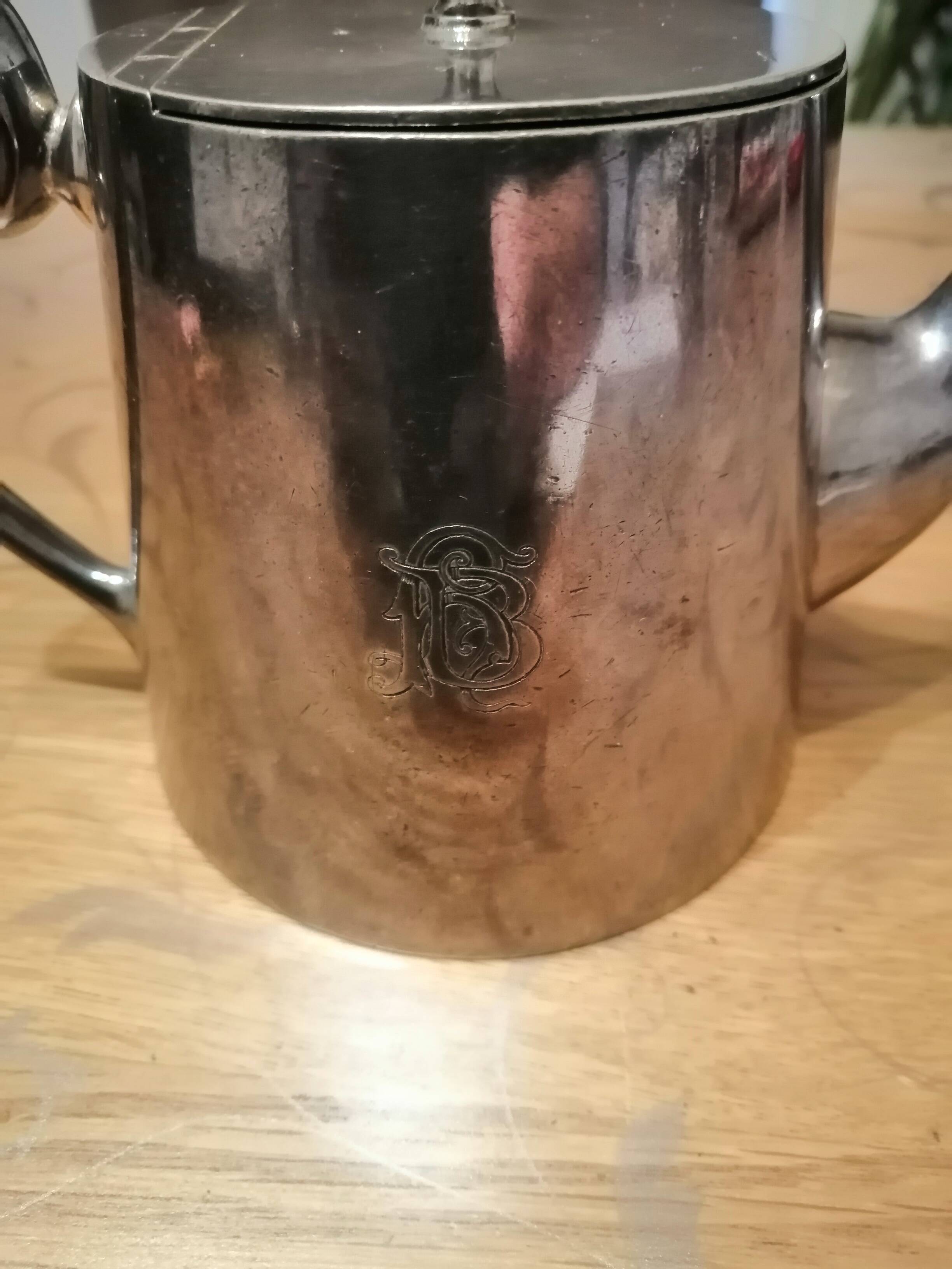 silver-plated teapot