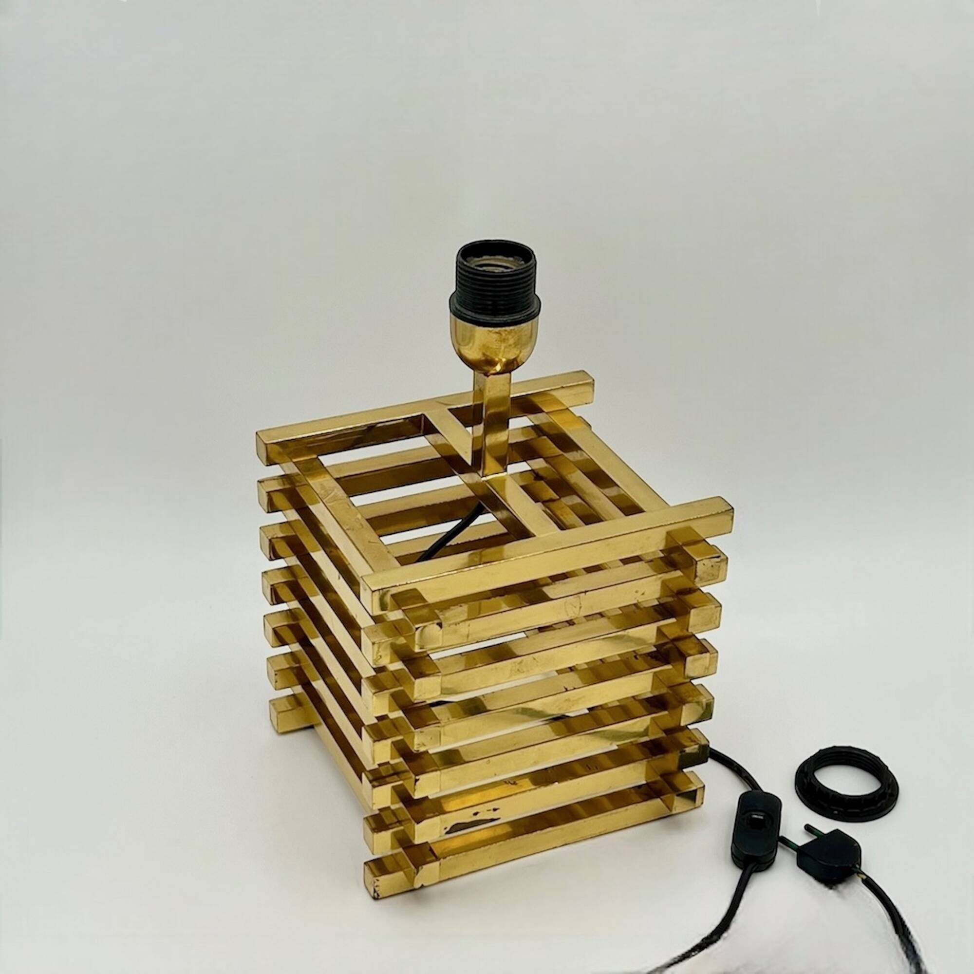 Rare Vintage Brass Lamp 'Spiga' Tronconi, 1960s