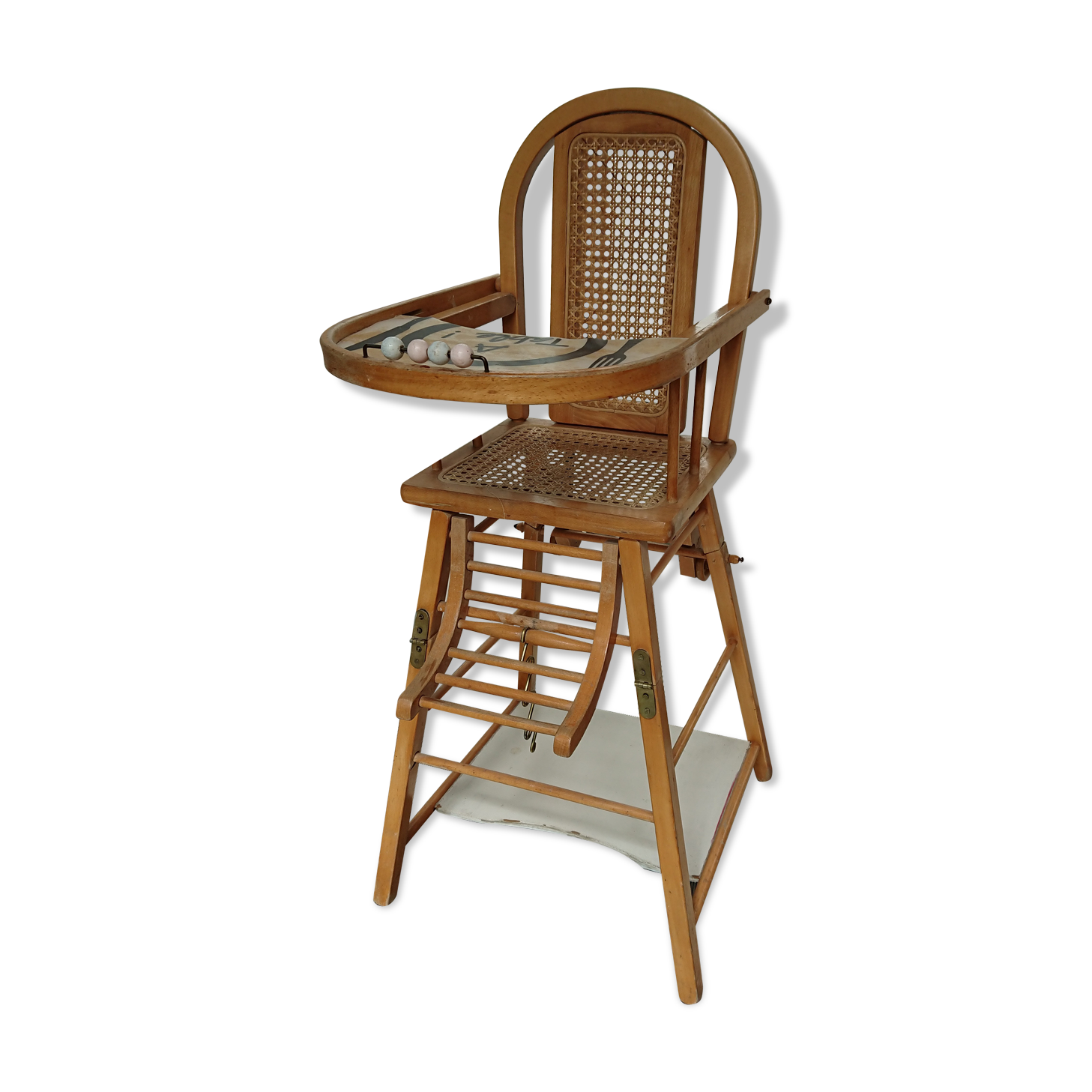 Chaise haute enfant baumann bébé art deco 1950