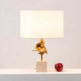 Maison Charles. Gilded bronze shell lamp. France, 1970s