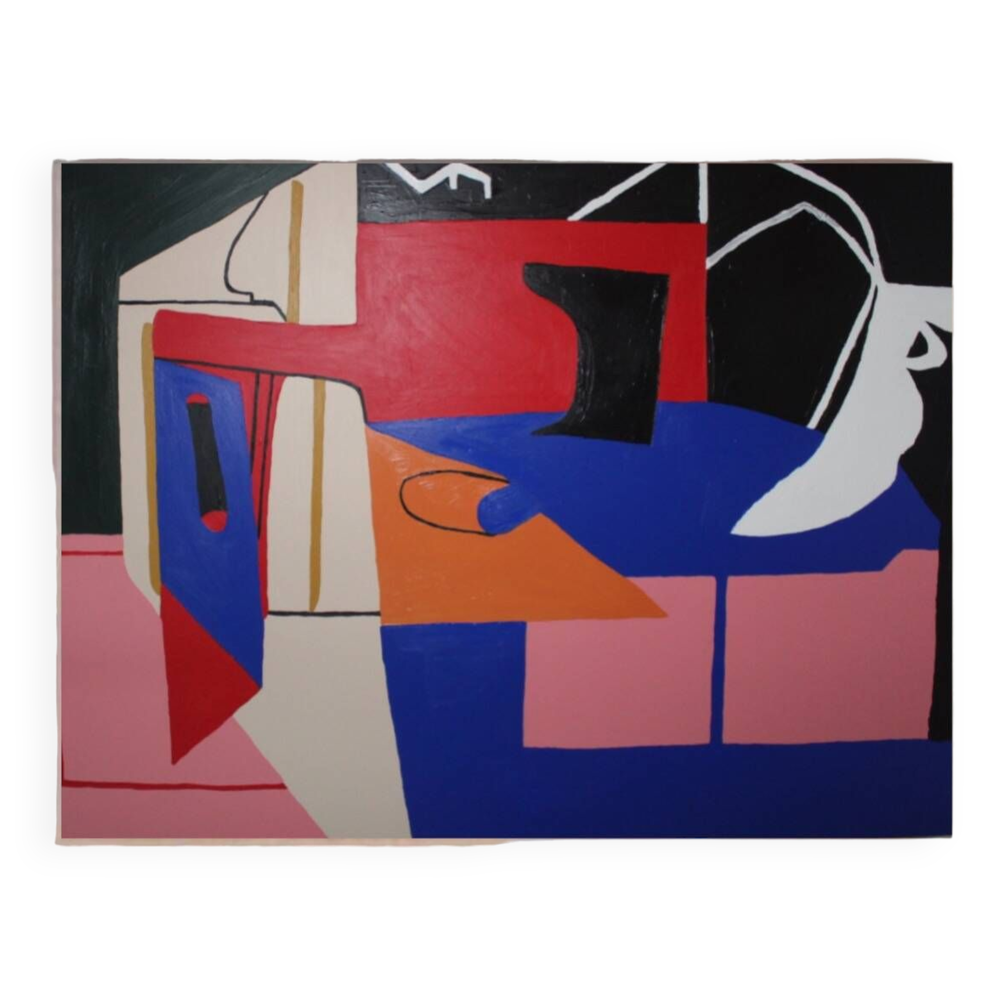 Large original abstract "Blue Chaos" 130x97 cm