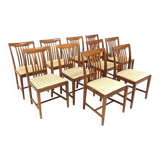 Set de 10 chaises scandinave en noyer, Suède, 1960