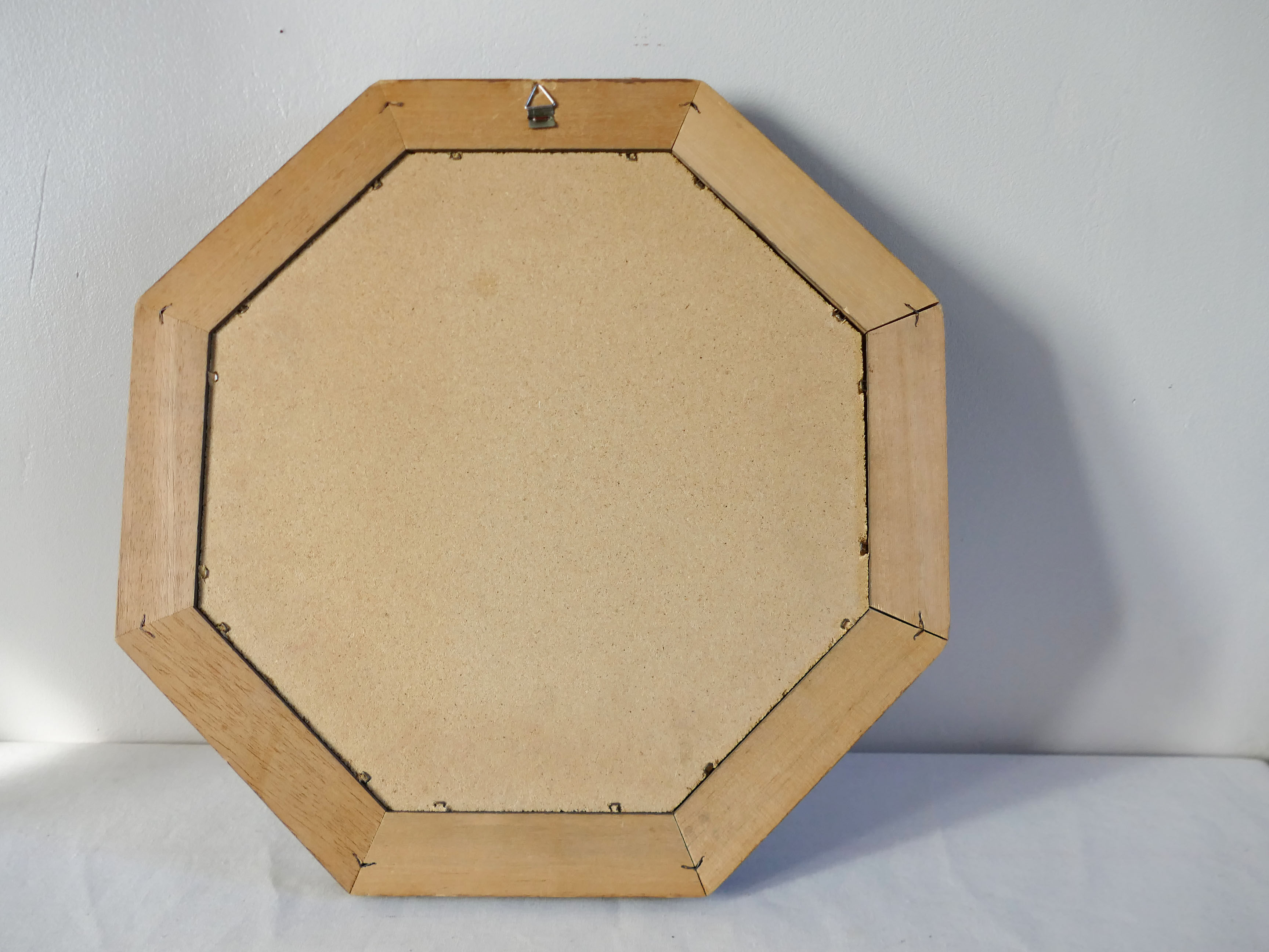 Vintage wooden mirror octagonal shape