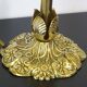 Bronze swan neck lamp, silk shade.