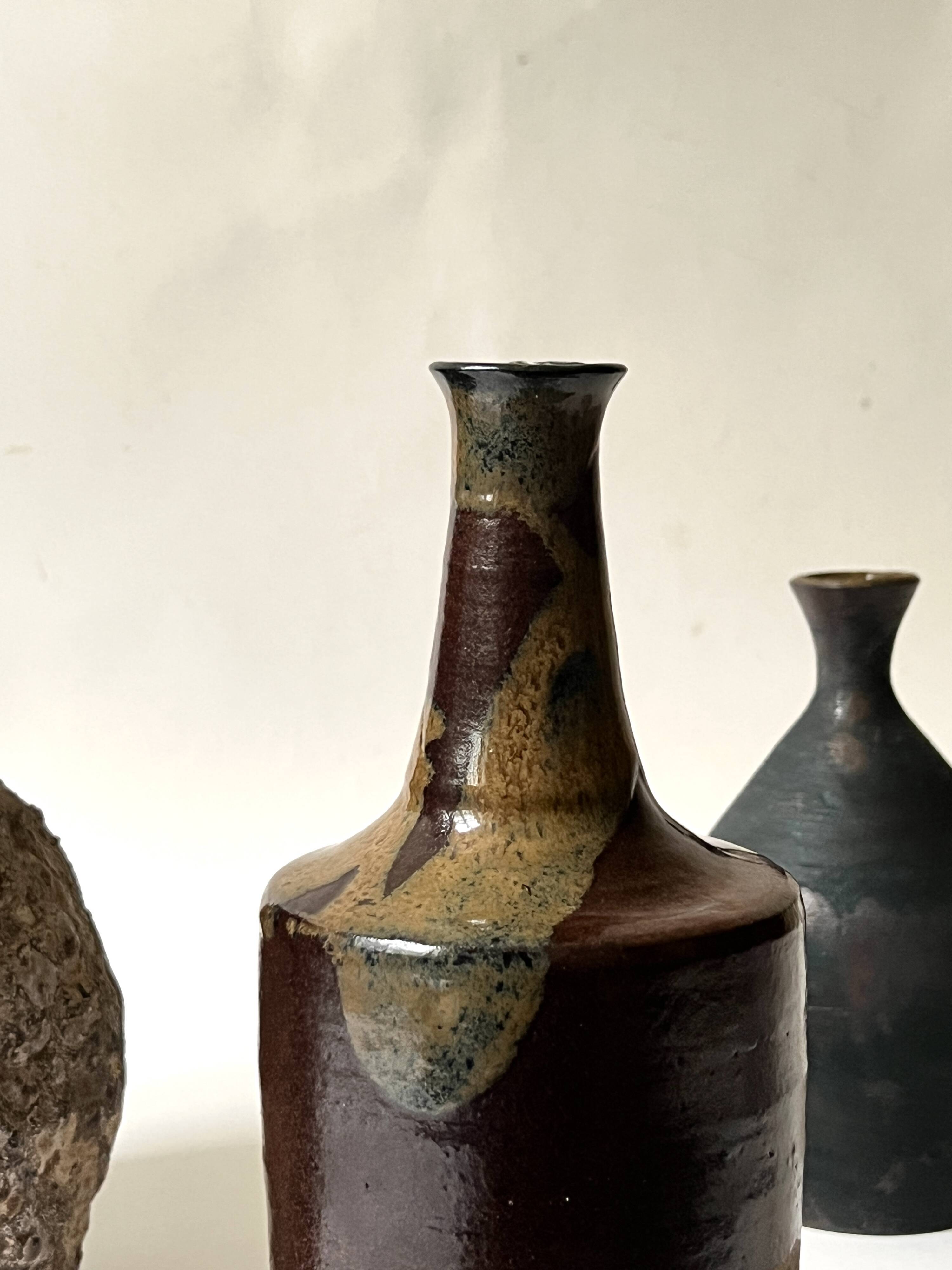 Ceramic - Soliflore vase in glazed stoneware, France circa 1970