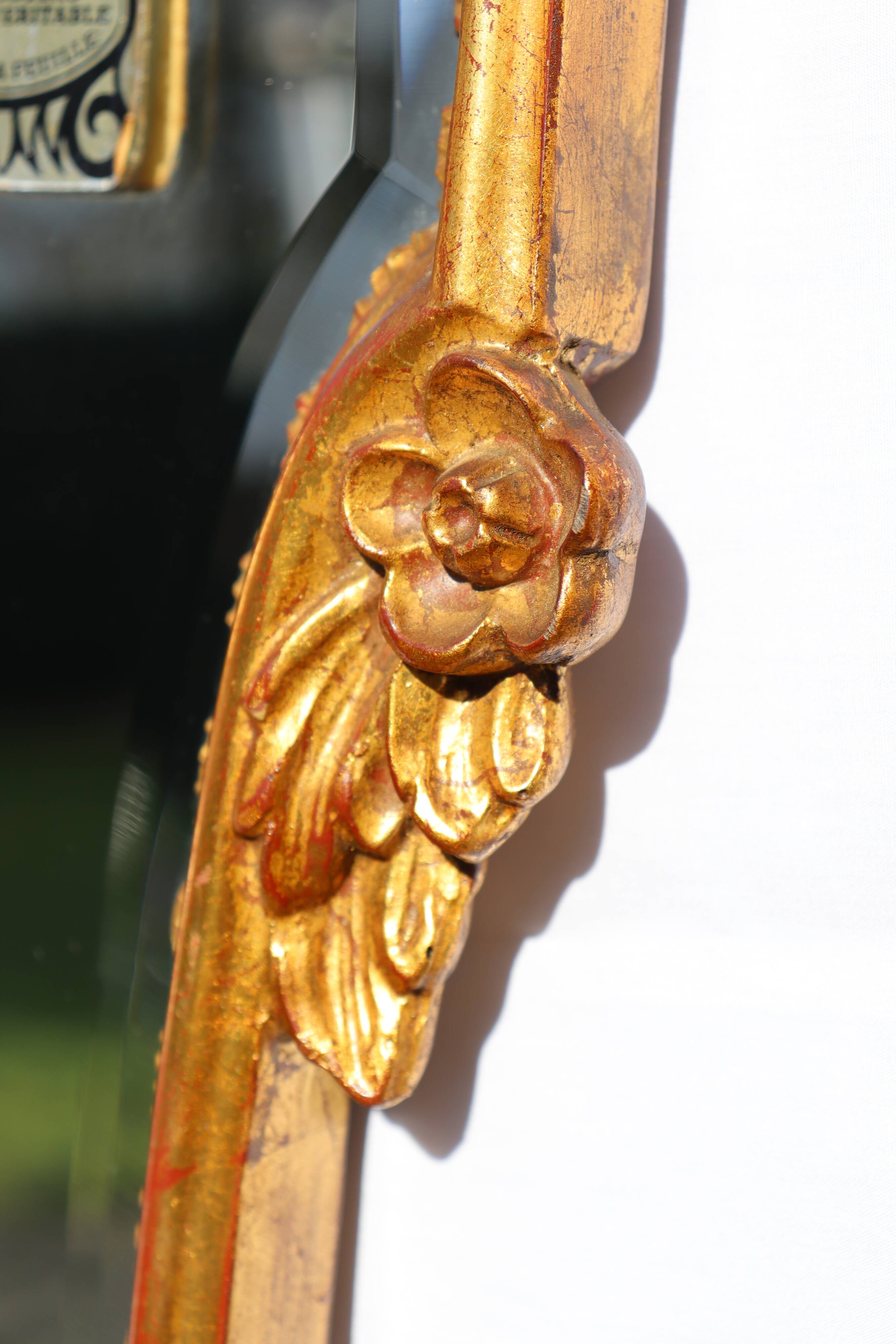 Deknudt, Vintage golden mirror Louis XV style   48x93cm