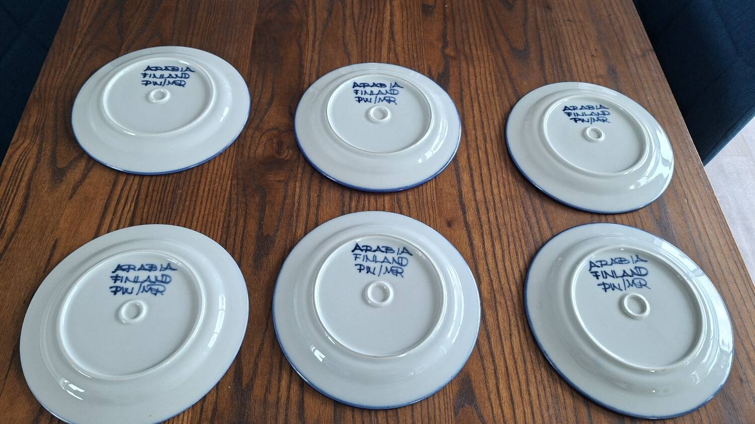 Set of six dessert plates Arabia Finland Peter Winquist