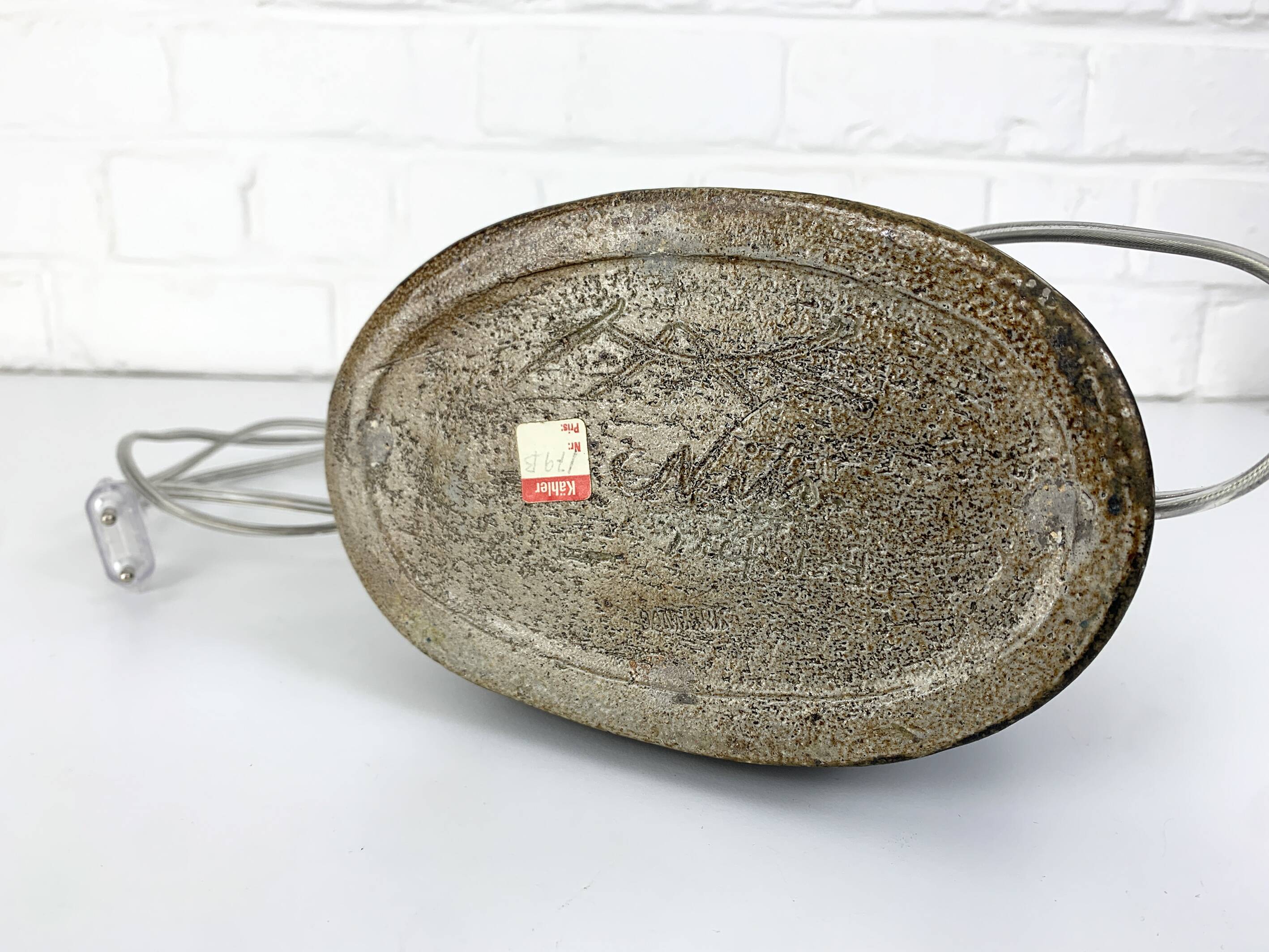 Oval ceramic table lamp, Nils Kähler for HAK, Denmark, 1970