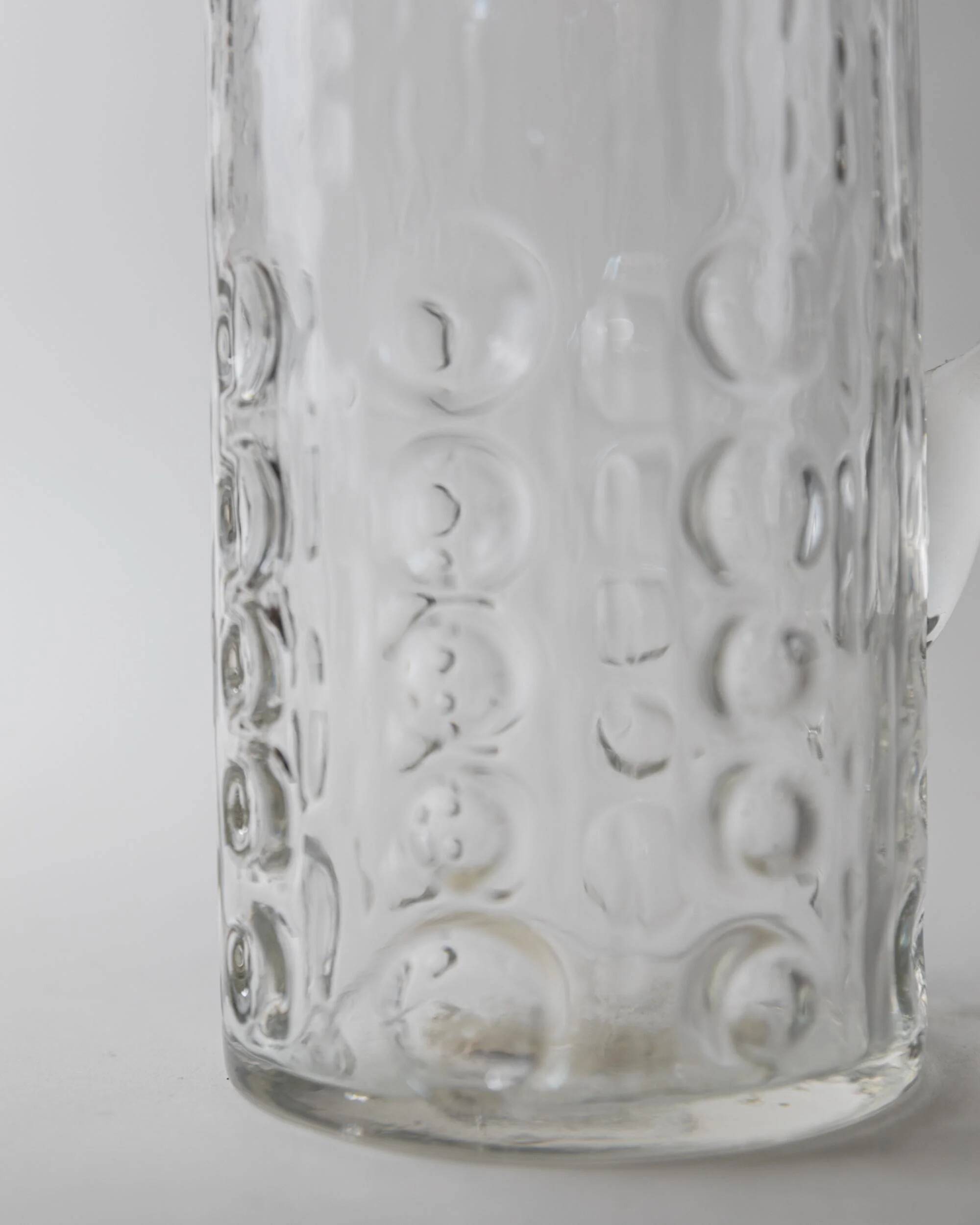 Vintage glass bubble-blown jug from the 1970s.