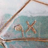 Ceramic Dish Vine Leaf Signature to identify X Luc (40cm)