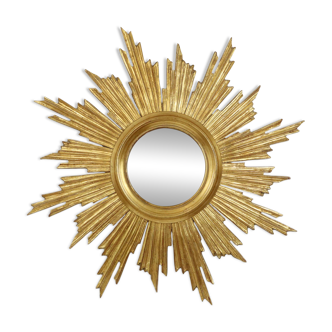 Deknudt Sunburst Sun Mirror Gilded Wood Sixties 69cm