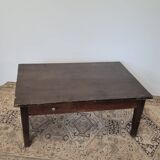 Antique 1900s rustic farmhouse coffee table two drawers
