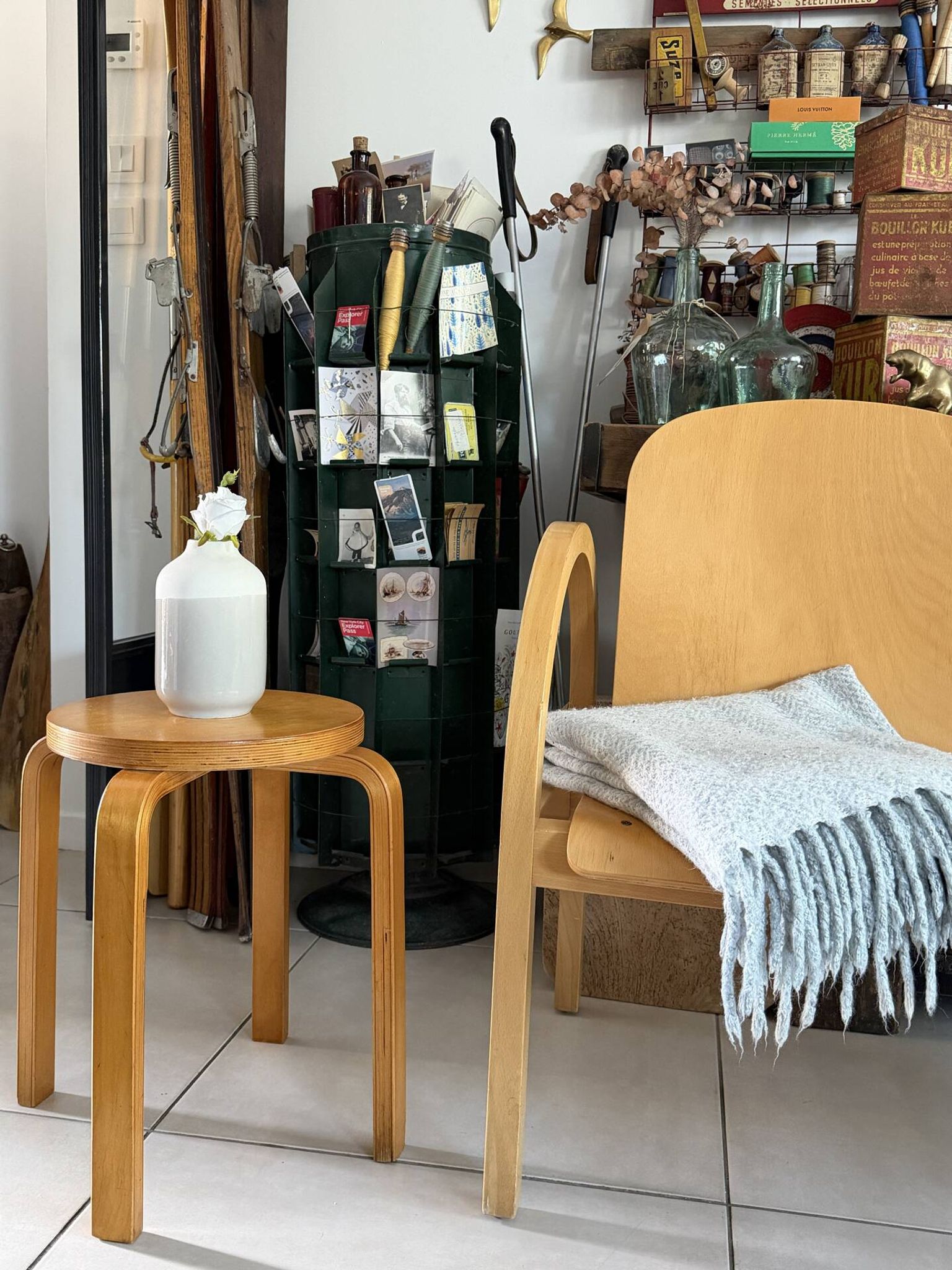 Tabouret vintage Alvar Aalto modèle E60 pour Artek