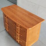Vintage chest of drawers with bamboo and rattan details