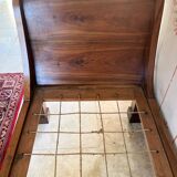 Empire style daybed (19th century) + new mattress (sleeping area 180x73cm), walnut chaise longue