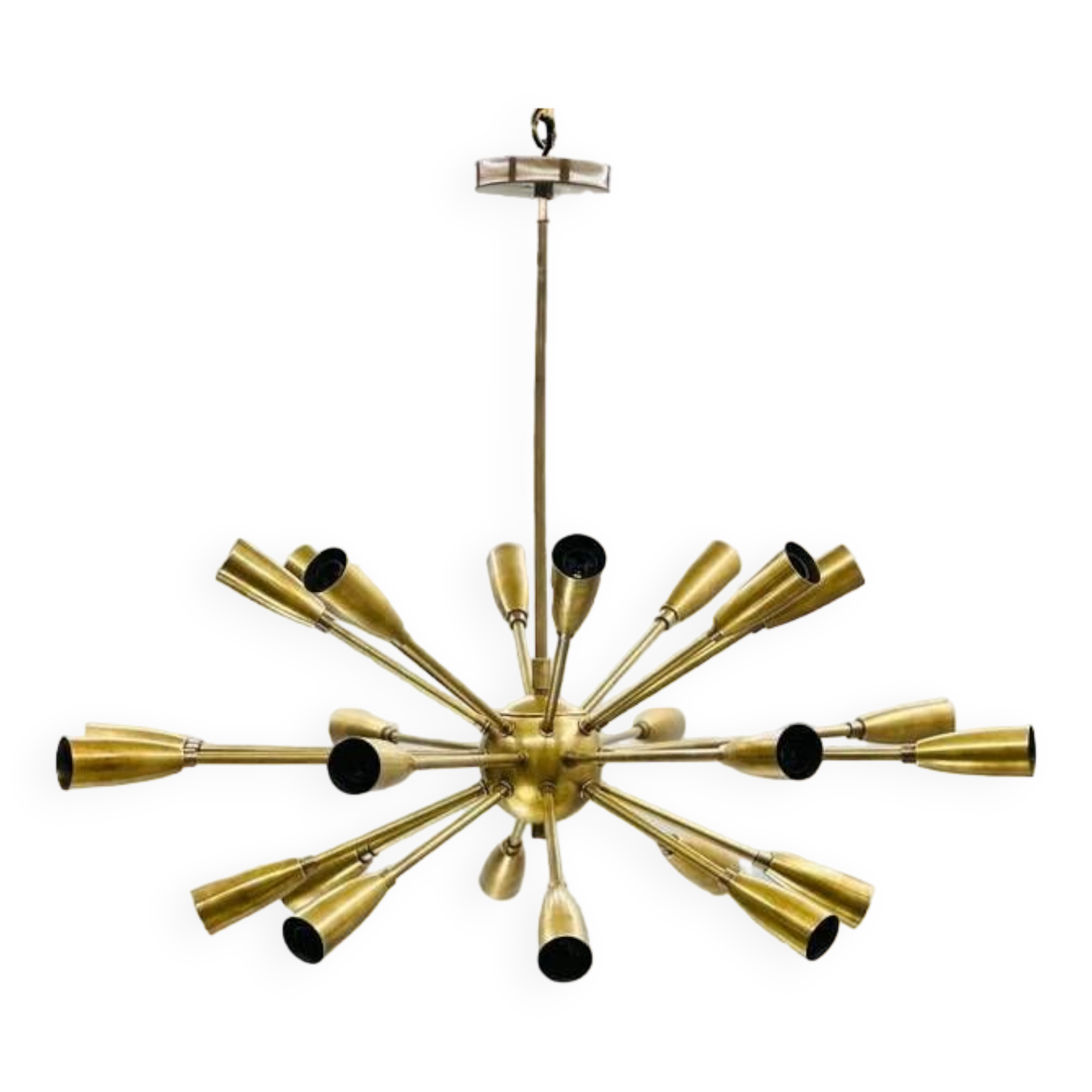 Beautiful Handcrafted Mid Century Sputnik Chandelier |Raw Brass Ceiling Lights|24Arms Modern Fixture