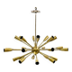 Magnifique lustre Sputnik fabriqué à la main du milieu du siècle | Plafonniers en laiton brut | Luminaire moderne à 24 bras