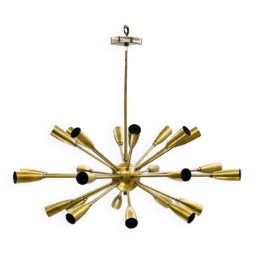 Beautiful Handcrafted Mid Century Sputnik Chandelier |Raw Brass Ceiling Lights|24Arms Modern Fixture