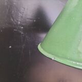 2 enameled sheet metal cone pendants