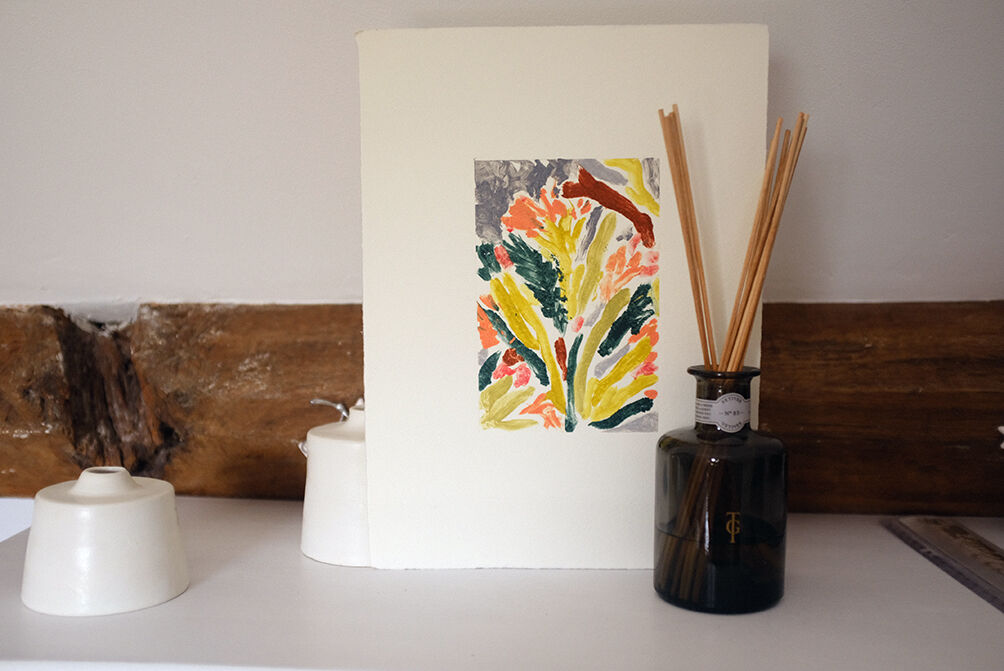 Blooming flower monoprint