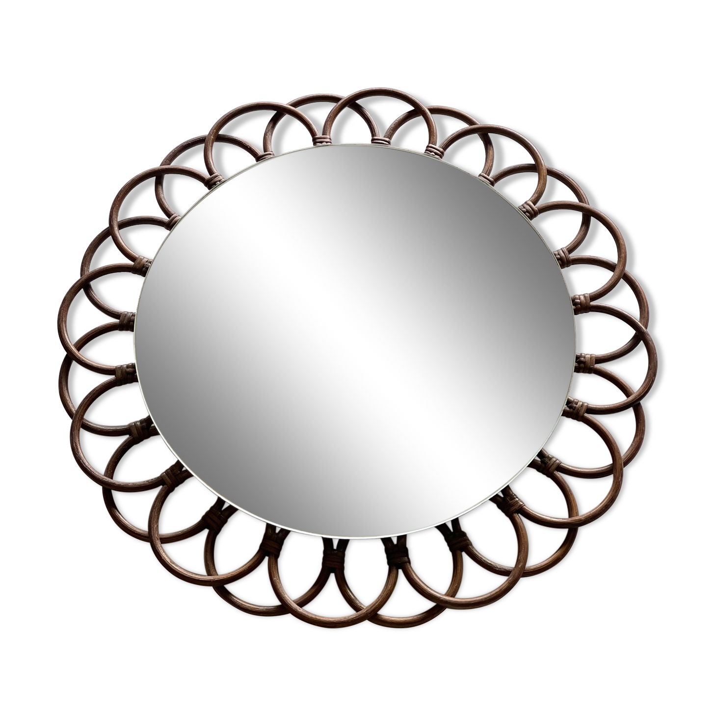 Vintage rattan mirror 54cm