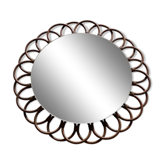 Vintage rattan mirror 54cm