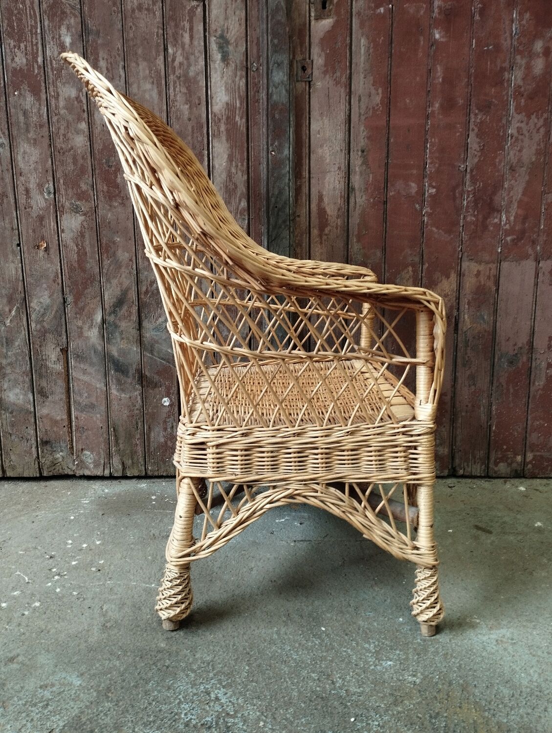 Fauteuil vintage rotin et osier