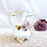 Amphora-shaped earthenware vase with floral slip BASSANO Italy