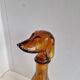 Vintage Amber Glass Dachshund Dog Shaped Bottle