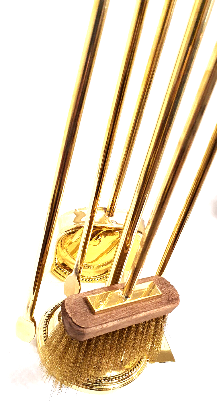 Solid brass fireplace servant 4 accessories