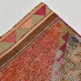 3x11 Shades Of Pink Antique Runner Rug, Handmade Runner Rug, 96x329Cm