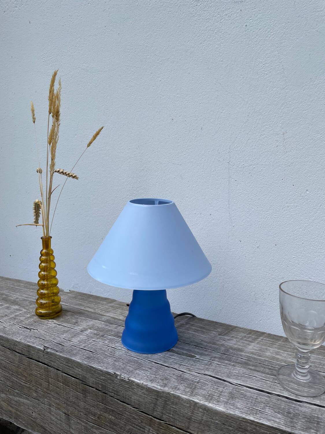 Blue glass lamp 1990