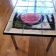 Belarti coffee table in volcanic lava ceramic with chrome legs, Belgium 1960.
