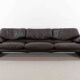 Cassina Maralunga 3seat-Sofa in darkbrown leather by Vico Magistretti