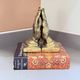 Vintage Gold-Tone Bookend Praying Hands Decorative Bronze Sculptural Book Holder