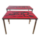 Pair of nesting coffee tables, vintage ceramic furniture.