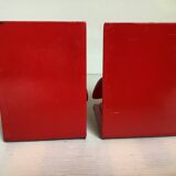 Pair of red telephone bookends
