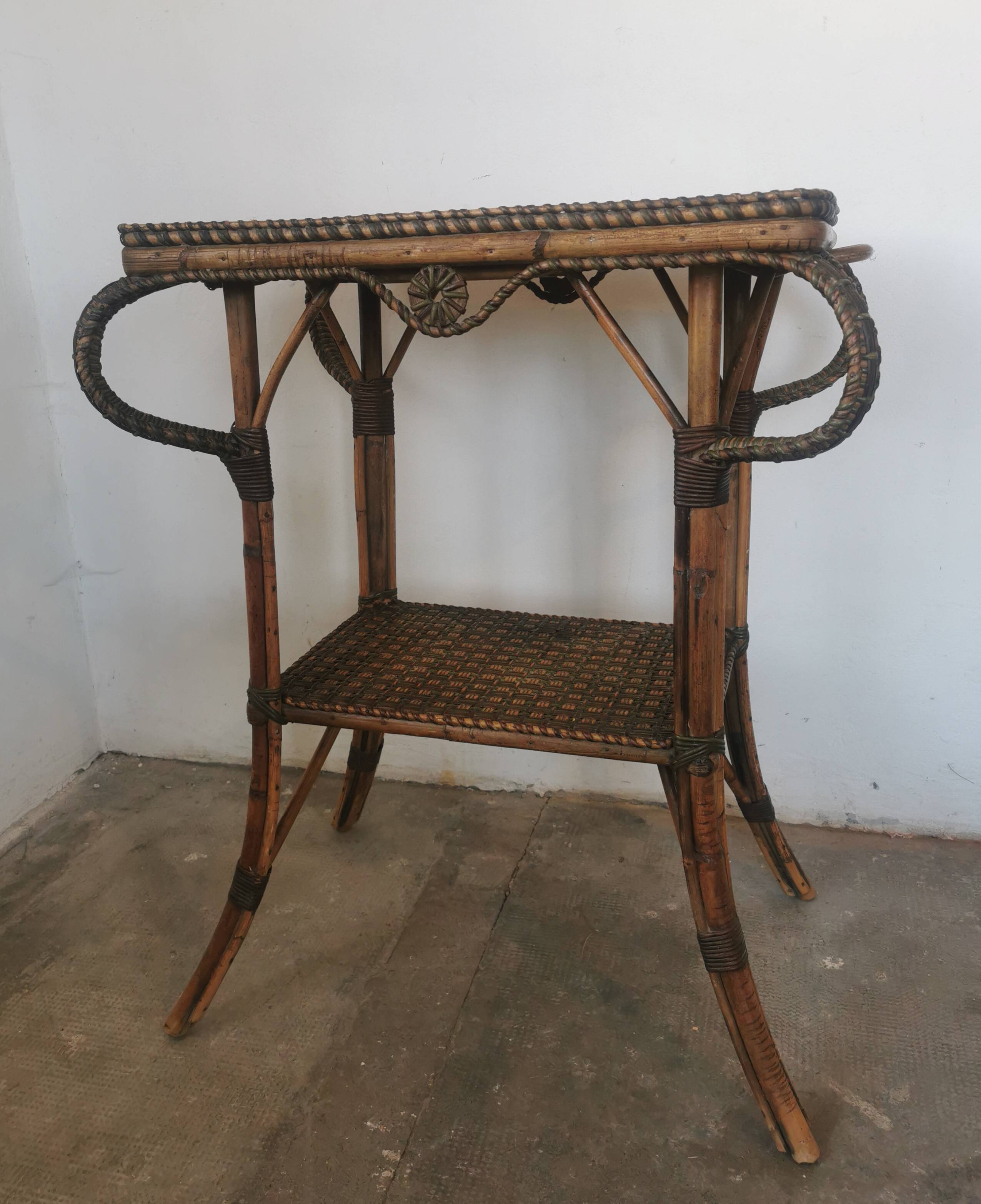 Perret and Vibert rattan serving trolley