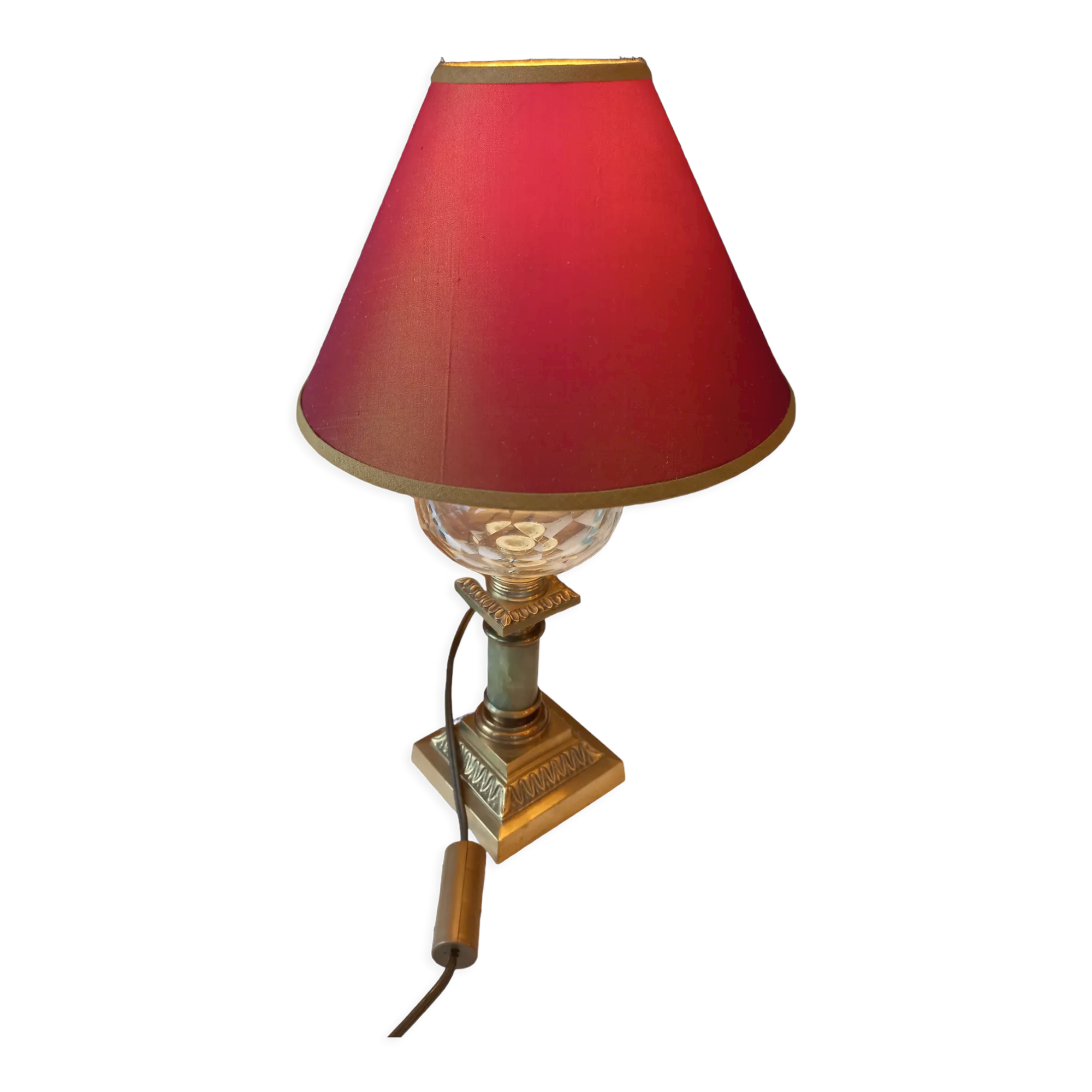 Crystal lamp and green marble