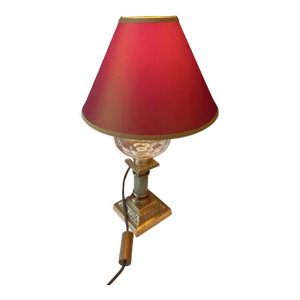 Lampe en cristal et marbre vert