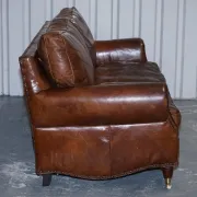 Balmoral 3-Seater Leather Sofa in Heritage Brown by Halo