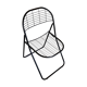 Black metal folding chair
