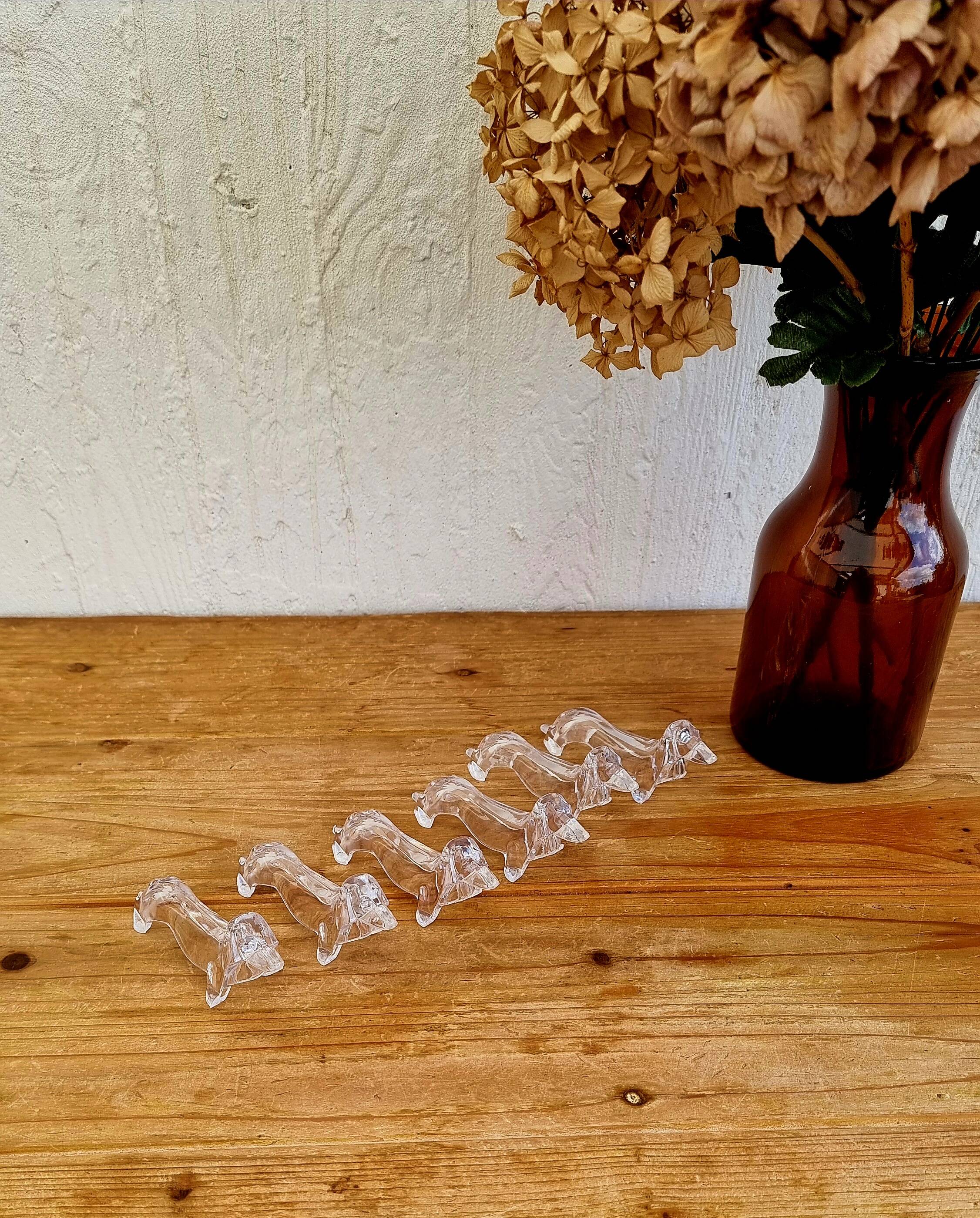 Set of 6 vintage dachshund knife rests