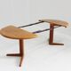 Table à manger ronde extensible en teck danoise vintage des années 1960