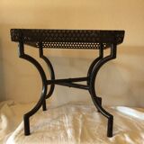 Square metal coffee table with hole