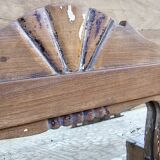 Art Deco Burmese Teak Barber Shelf Mirror